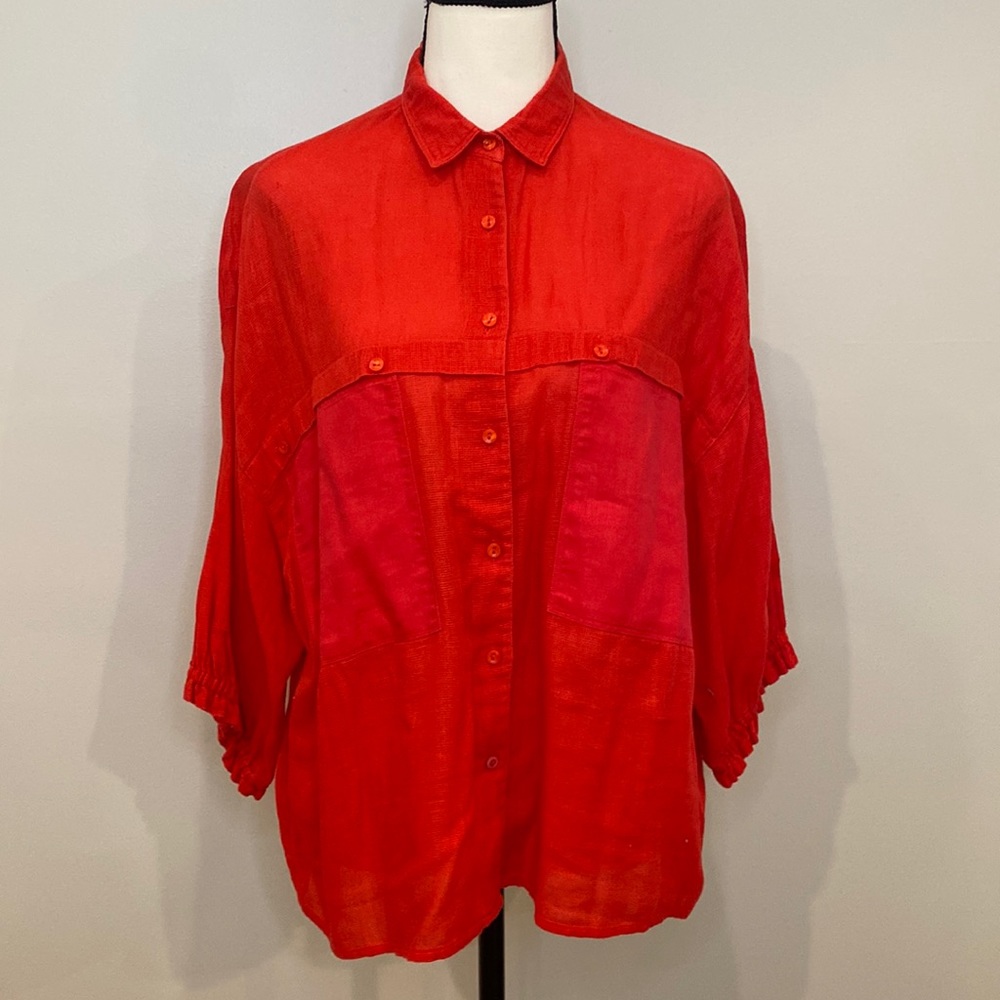 Vintage womens Oscar de la Renta sportswear linen cotton blend lightweight